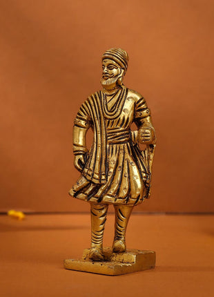 Brass Superfine Chatrapati Shivaji Maharaj Idol (4.2 Inch)