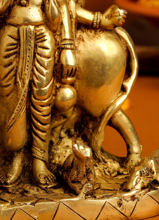 Brass Lord Dattatreya Idol (6.5 Inch)
