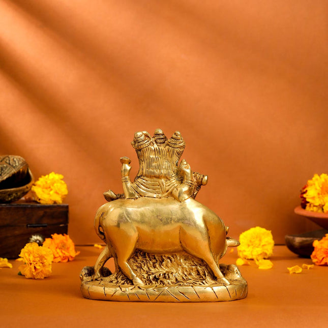 Brass Lord Dattatreya Idol (6.5 Inch)