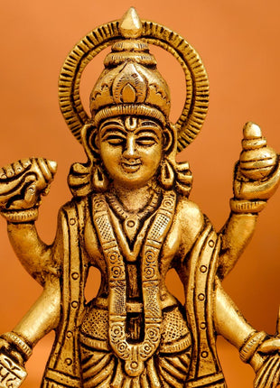 Brass Lord Dhanvantari Idol (6 Inch)
