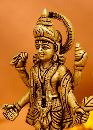 Brass Lord Dhanvantari Idol (6 Inch)