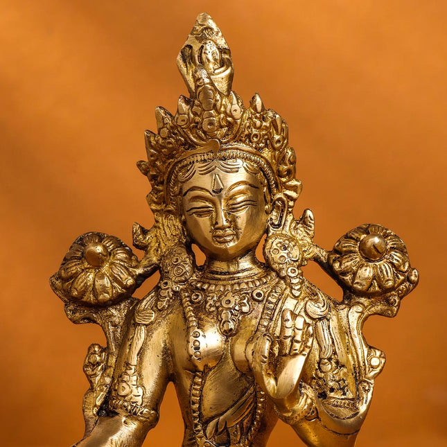 Brass Tara Devi Idol (8.2 Inch)