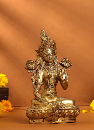 Brass Tara Devi Idol (8.2 Inch)