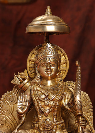 Brass Lord Ram On Throne (Singhasan) Idol (15 Inch)