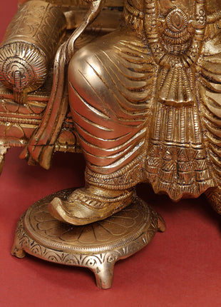 Brass Lord Ram On Throne (Singhasan) Idol (15 Inch)