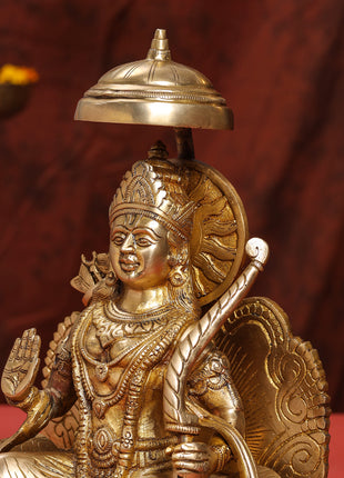 Brass Lord Ram On Throne (Singhasan) Idol (15 Inch)