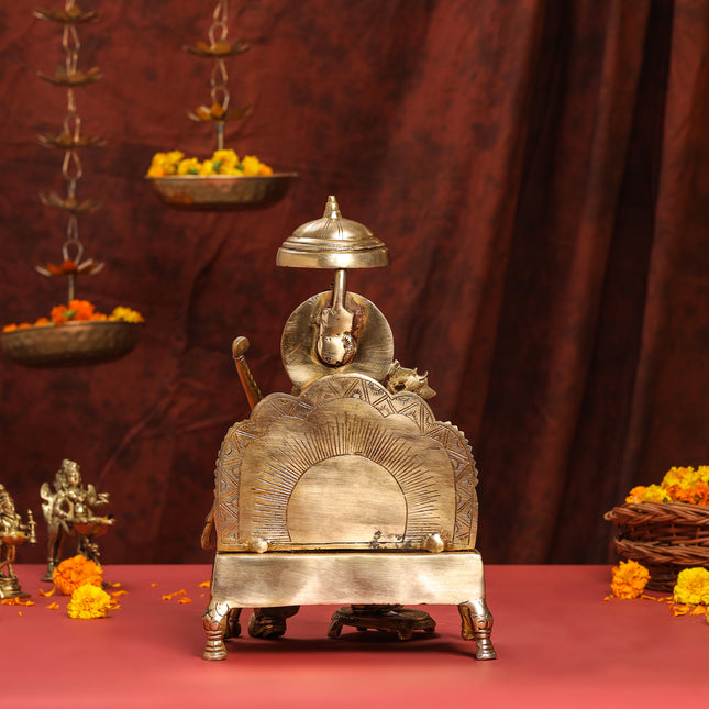 Brass Lord Ram On Throne (Singhasan) Idol (15 Inch)