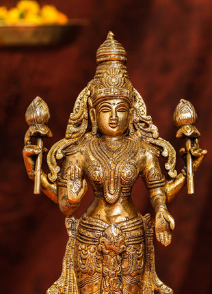 Brass Standing Vishnu Lakshmi Set (15 Inch)