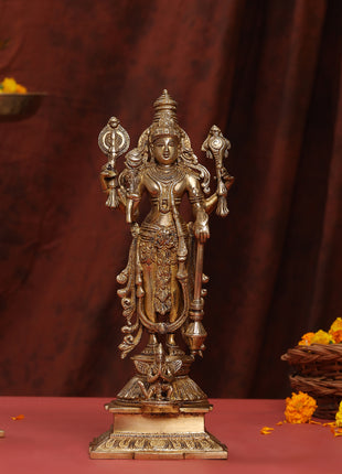 Brass Standing Vishnu Lakshmi Set (15 Inch)