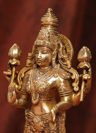 Brass Standing Vishnu Lakshmi Set (15 Inch)