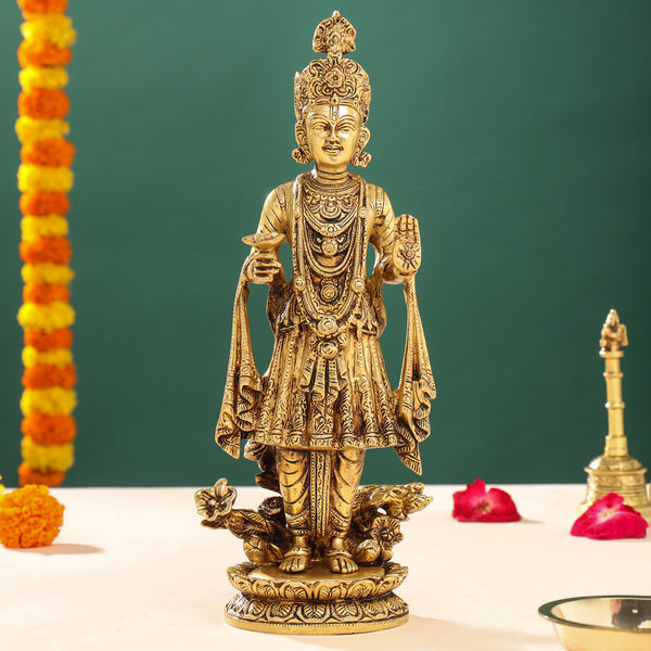 Brass Yogi Swami Narayan Statue (14 Inch)