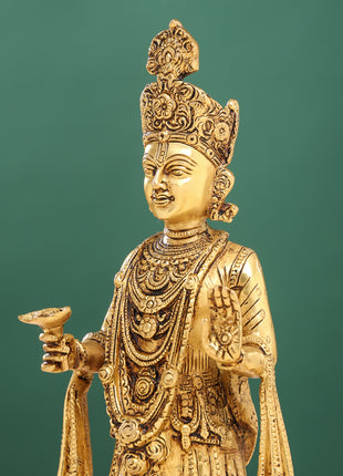 Brass Yogi Swami Narayan Statue (14 Inch)