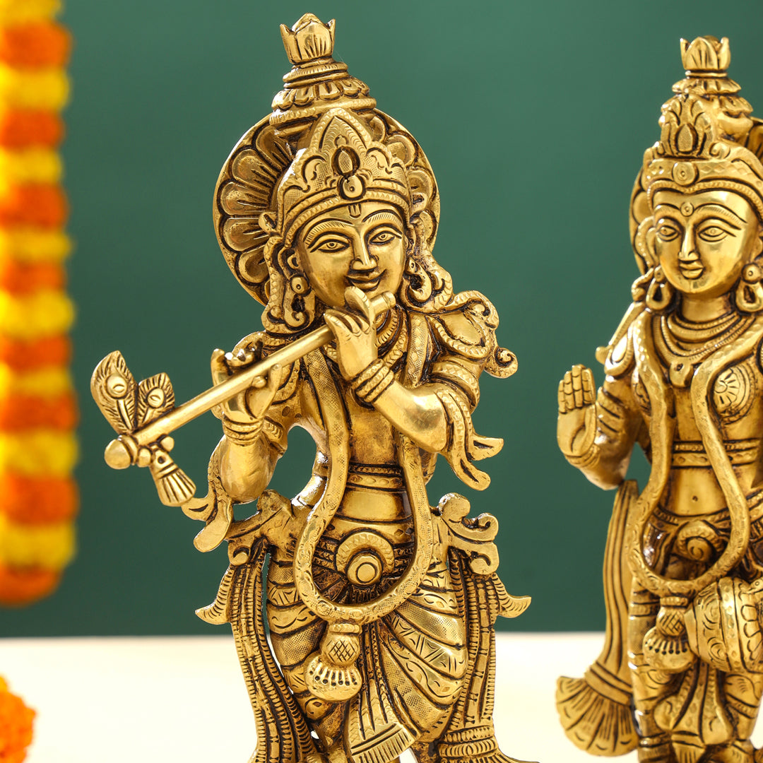Radha Rani Set Brass Superfine Radha krishna Idols Set (12 Inch) – Vedansh Craft