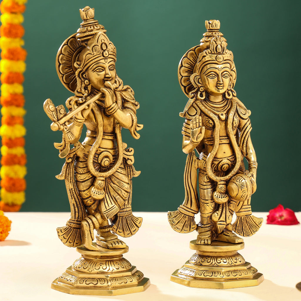 Radha Rani Set Brass Superfine Radha krishna Idols Set (12 Inch) – Vedansh Craft