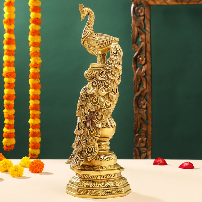 Brass Decorative Peacock Showpiece (20 Inch)