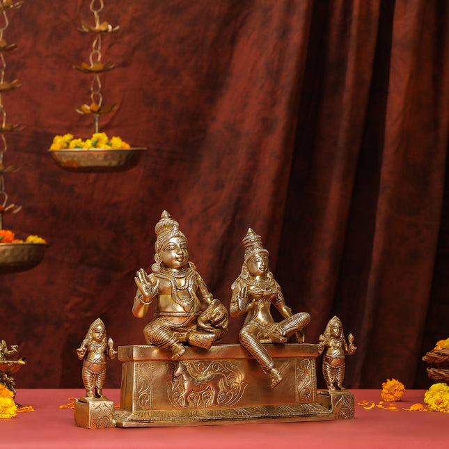 Brass Kuber And Lakshmi Idol (12 Inch)