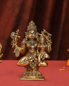 Brass Shiva Parvati Sitting Statue