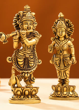 Brass Superfine Radha krishna Idols Set (7 Inch)