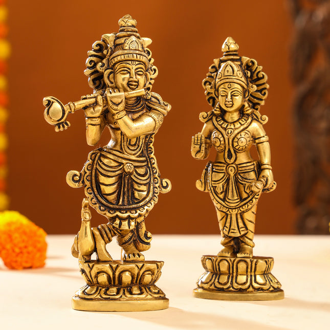 Brass Superfine Radha krishna Idols Set (7 Inch)