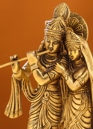 Brass Superfine Radha Krishna Idol (9 Inch)