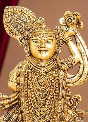Brass Lord Shri Nath Ji Idol (13 Inch)
