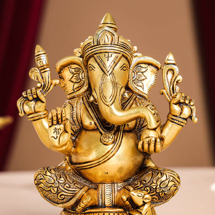 Brass Superfine Lord Ganesha Idol (7.5 Inch)