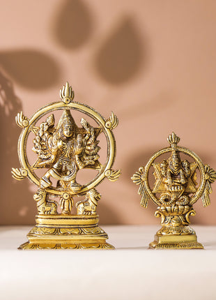 Brass Vishnu Narasimha Chakratalwar Statue