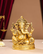 Brass Lord Ganesha Idol (7 Inch)