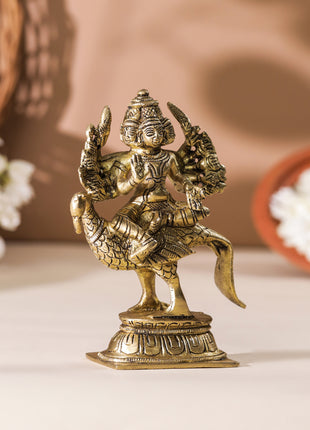 Brass Lord Murugan/Kartikeya Idol (5 Inch)