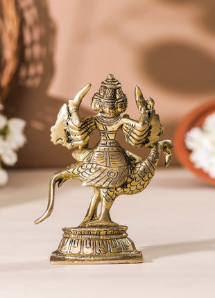 Brass Lord Murugan/Kartikeya Idol (5 Inch)