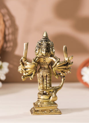 Brass Lord Murugan/Kartikeya Idol (6 Inch)