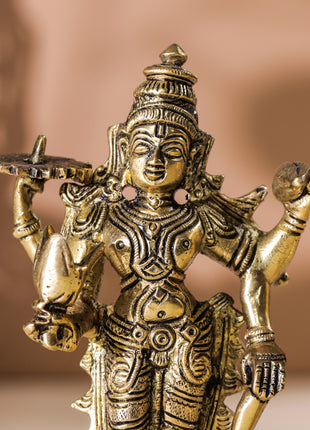 Brass Vishnu Lakshmi Set (6 Inch)