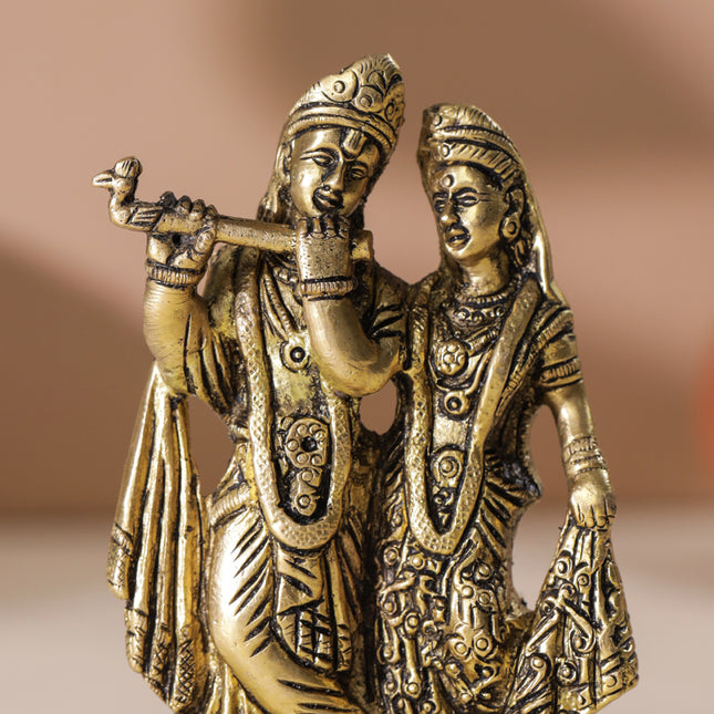 Brass Radha Krishna Idol (5 Inch)
