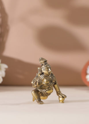 Brass Laddu Gopal Idol (3 Inch)