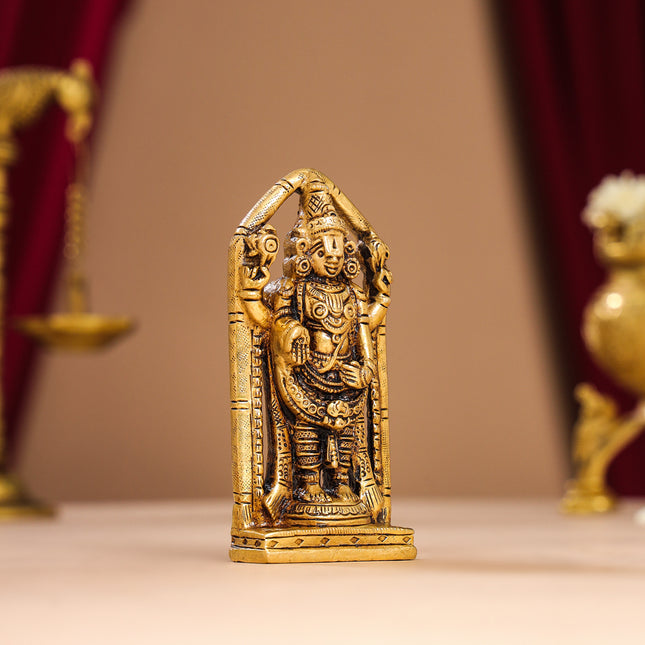 Brass Superfine Tirupati Balaji/Venkateshwar Idol (4 Inch)