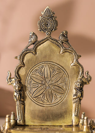 Brass Hand Carved Singhasan (8 Inch)
