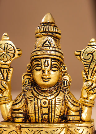 Brass Tirupati Balaji/Venkateshwar Bust (3.5 Inch)