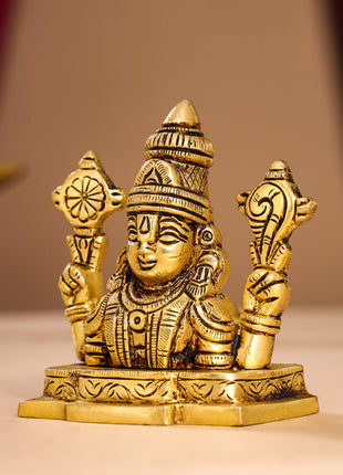 Brass Tirupati Balaji/Venkateshwar Bust (3.5 Inch)