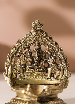 Brass Gaja Lakshmi Diya (5.5 Inch)