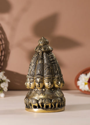Brass Shiva Multiple Head Mukhlingam Idol (7.5 Inch)
