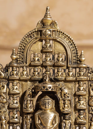 Brass Tirthankara Mahavirji Jain Statue (10 Inch)