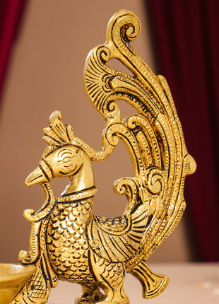 Brass Peacock Anna Lamp (8 Inch)