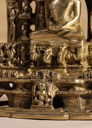 Brass Tirthankara Mahavirji Jain Statue (10 Inch)