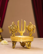 Brass Shankh Chakra Namah Diya (5 Inch)