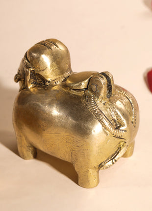 Brass Elephant Inkwell/Ink Pot Pair (2.5 Inch)
