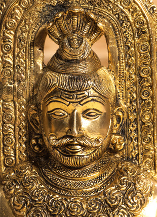 Brass Shiva Head Idol With Kirtimukha (8.5 Inch)