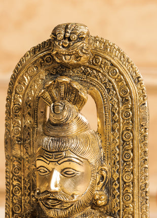 Brass Shiva Head Idol With Kirtimukha (8.5 Inch)