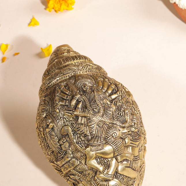 Brass Durga Conch (10 Inch)