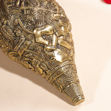 Brass Durga Conch (10 Inch)