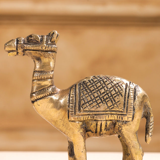 Brass Standing Camel Statue (4.2 Inch)